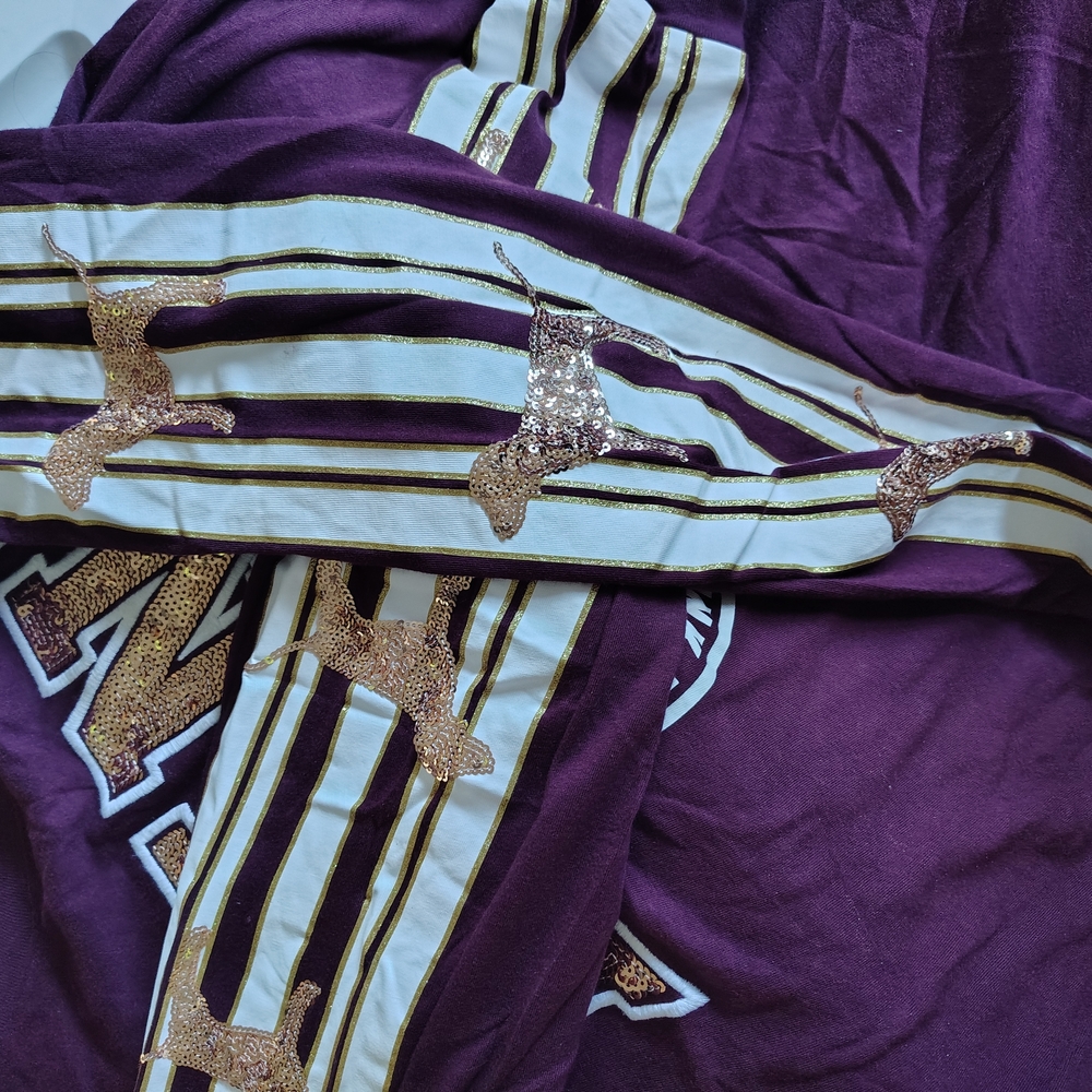 PINK Victoria's Secret Maroon Sequin Long Sleeve